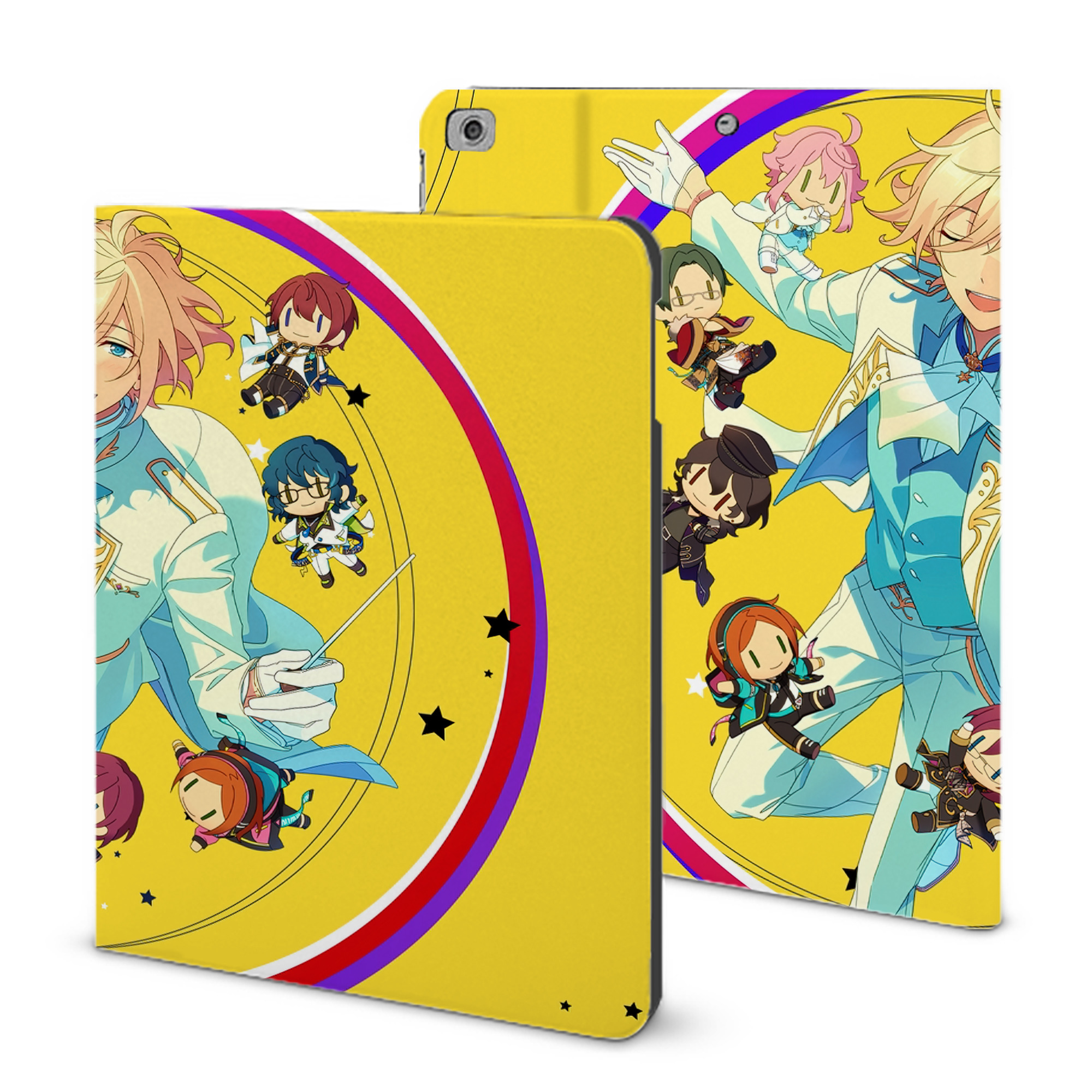 （画像用） あんさんぶるスターズ! Ensemble Stars IPad ケース ブック型 PUレザー TPU 耐衝撃 軽量 薄型 ペン収納なし 全面保護 IPad 各モデル対応